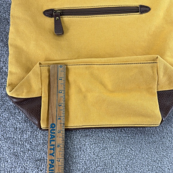 NWT Anngoti Yellow Canvas Leather Shoulder Crossbody Purse Bag Aztec Western - Picture 6 of 15